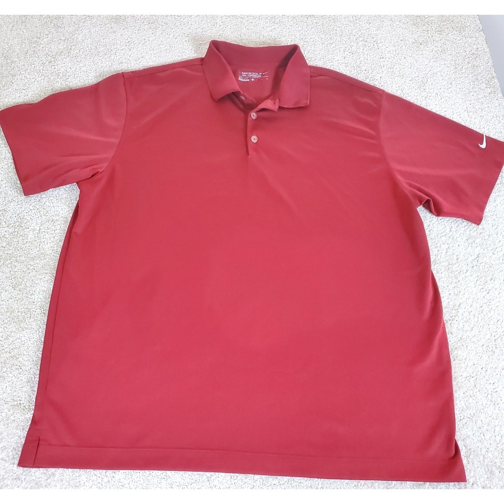 Nike Golf Polo Shirt Size XL Red Short Sleeve Dri-Fit Tour Performance